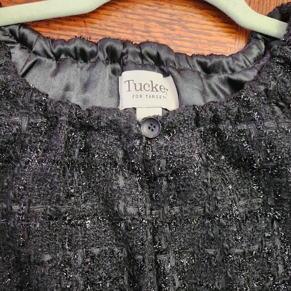 TUCKER for Target black short sleeve midi dress sparkle elastic waist size M - Picture 4 of 13